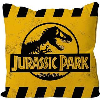Jurassic Park Cushion Caution Yellow Logo 40 x 40 cm
