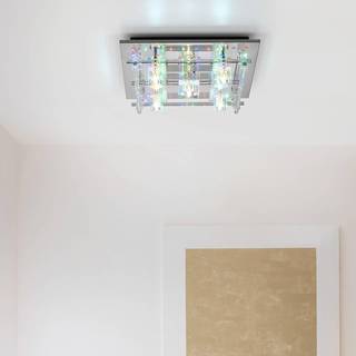 LED-loftslampe Kemal 2.0, krom med RGB