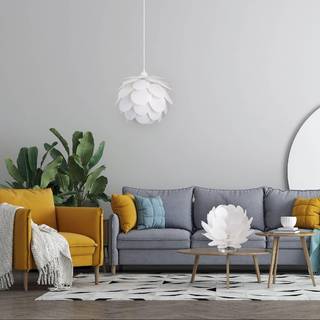 Fora bordlampe i blomsterform, hvid