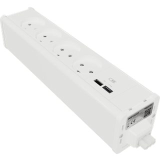 Schneider Møbelboks 4x230v + usb a/c hvid