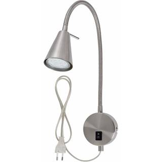 LED-væglampe Tusa, nikkel, metal, 45 cm, fleksibel arm