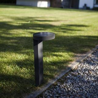 LUTEC DISO udendørs LED pullert med solceller og sensor, H45 cm, IP44, mørk grå