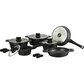 Cookware Set - Die Cast Alu - 14Pcs - Black - Royalty Line