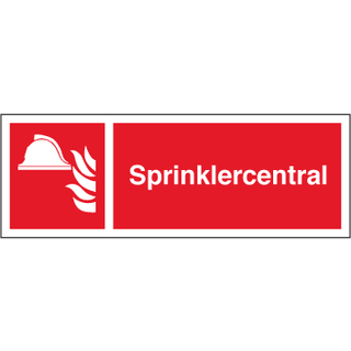 Sprinklercentral - hård Plast skilt - 140 x 420 mm