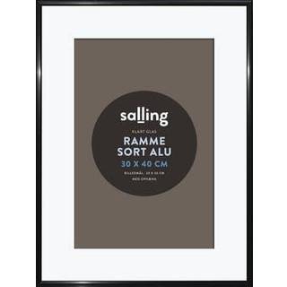 Sort passepartout ramme m. glas - 30x40 cm