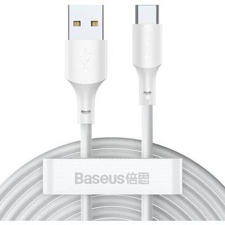 Baseus Simple Wisdom USB-A / USB-C-kabel - 1.5m, 2 Stk. - Hvid