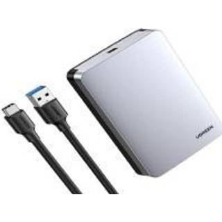 Ugreen 2,5" SATA-harddiskkabinet med USB-C til USB-A-kabel - Sølv
