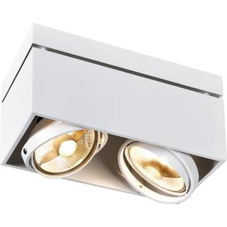 SLV Kardamod loftlampe, hvid, stål, længde 31,5 cm, 2 lyskilder.