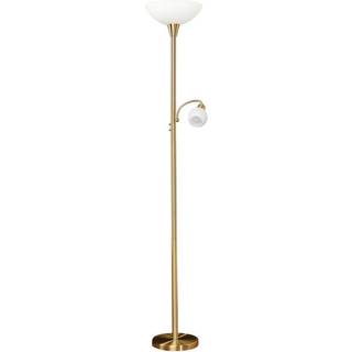 Lindby gulvlampe Elaina, læselampe, messingfarvet, 183cm E27