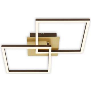 LED-loftlampe Frame, guld, dæmpbar, 2 lyskilder