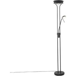 Moderne gulvlampe sort med læselampe inkl. LED dim to warm - Diva