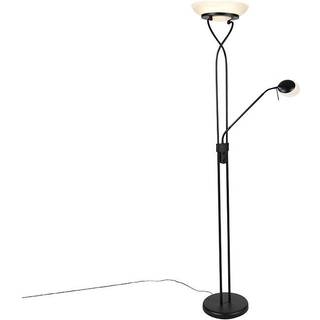 Gulvlampe sort med læselampe inkl. LED og lysdæmper Dim to Warm - Empoli