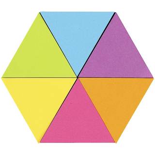 Stick'n selvklæbende trekantede notesblok 43x50mm i 6 farver