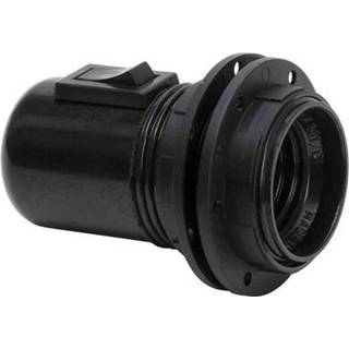 Gelia Lampeholder E27, gevind, med vippekontakt, 2 stk. ringe svart
