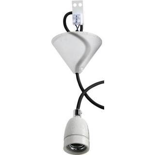 Gelia 4079108991 Lampeophæng E27, porcelæn Sort tekstilkabel