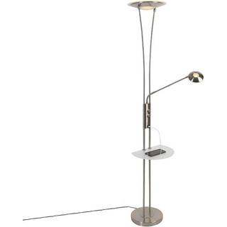 Stål gulvlampe med læsearm inkl. LED og USB-port - Sevilla