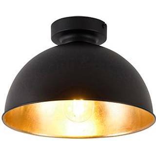 Industriel loftslampe sort & guld 28 cm - Magnax