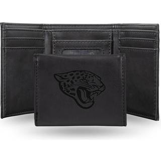 Rico Industries Laser indgraveret trifold tegnebog Jacksonville Jaguars 3.25 x 4 """" Sort