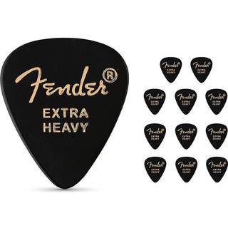 Fender Classic Celluloid Guitar Picks 351 Form Sort Ekstra Heavy 12-Pack
