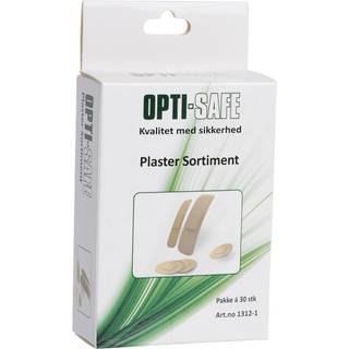 Opti-Safe plastersortiment, 3 størrelser, 30stk