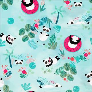 Gavepapir med Pandaer - 50 cm x 100 m, 80 g