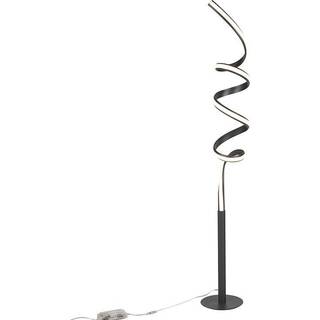 Design gulvlampe sort inkl. LED og lysdæmper - Twisted