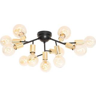 Design loftslampe sort med guld 12-lys - Juul