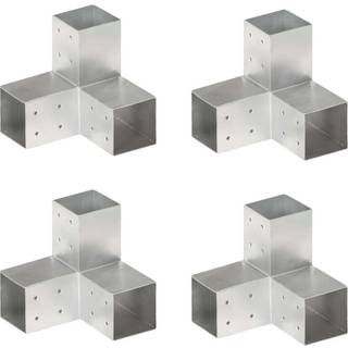 stolpebeslag Y-form 4 stk. 81x81 mm galvaniseret metal