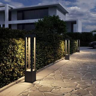 Arcchio LED pullert Lienna, 90 cm, grå, metal, IP65