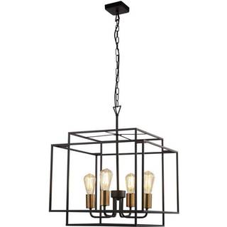Crate hængelampe, sort/bronze, metal, 4 lyskilder, E27