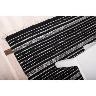 Denver tæppe (3900-030 - Black & Ivory, B80 x L220 cm)