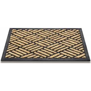Wallmann Boucara Checker måtte, sort/lysebrun/kokos/gummi, 40 x 60 cm