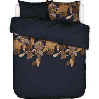 Dobbelt blomstret sengetøj 200x220 cm - Night Blue - Vendbart i 100% bomuldssatin - Essenza sengetøj