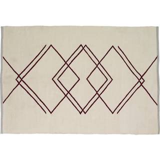 Hübsch - Rhomb Gulvtæppe 120x180 White/Burgundy