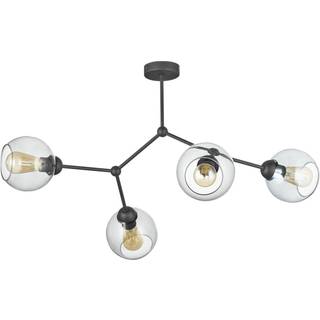 Loftlampe Fairy 1 lyskilde grå-klar/sort