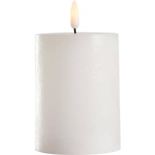 LED Bloklys af paraffin m/ 3D bevægelig flamme, 7.5x10CM