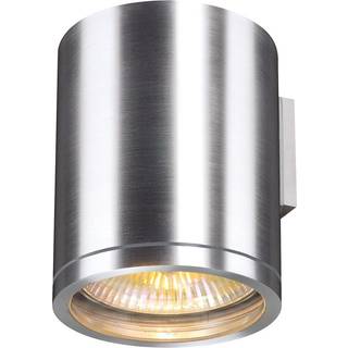SLV Rox udendørs væglampe, børstet aluminium, aluminium, Ø 12,5 cm
