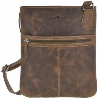 Schultertasche Leder 21x26cm flach "Vintage" antikbraun 1566-25 | Greenburry.de