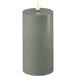 Deluxe Homeart Salvie grøn LED Bloklys 7,5x15cm