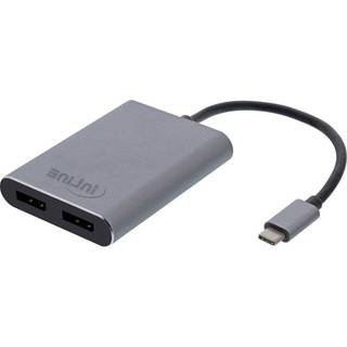 InLine USB-C til 2x Displayport adapter - 4K - Sort - 10 cm