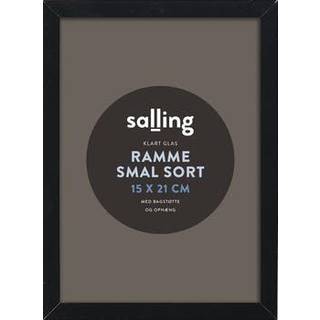 Sort ramme m. glas - 15x21 cm