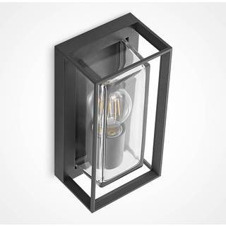 Arcchio udendørs væglampe Ismera, antracit/klar, IP65, glas