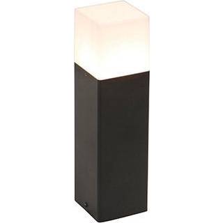 Stående udendørs lampe sort med opalhvid skærm 30 cm - Danmark