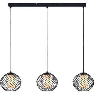 Lindby pendellampe Cedrice, 3 lyskilder, sort, metal, E27