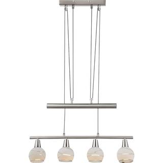 Elliott pendellampe, længde 60 cm, mat nikkel, metal/glas