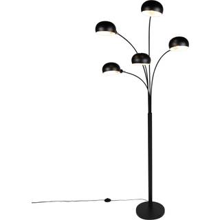 Sixties gulvlampe med 5 arme, sort