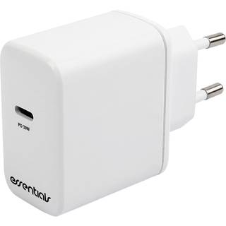 Essentials vægoplader, Pd, 30 W, USB-C, hvid ➞ På lager - klar til levering