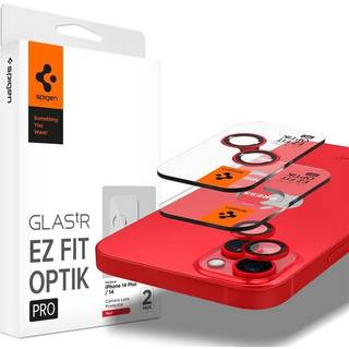 Spigen Glass EZ Fit Optik Pro 2 Pack - red - iPhone 14/14 Plus