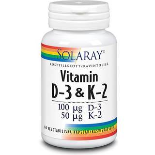 Solaray Vitamin D3 & K2, 60 kapsler