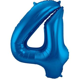 Folienballon Zahl 4 Blau